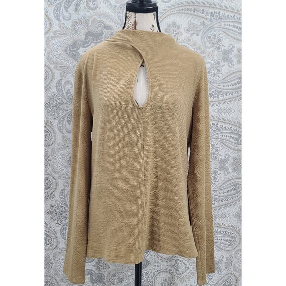 Brea canyon Stitch Fix Textured keyhole long sleeve top Size Large - Picture 8 of 10
